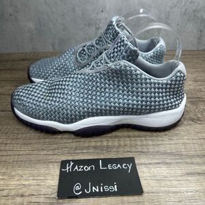 Nike~Youth Boys~Air Jordan Future Low GS Wolf Grey/Purple Sneakers~Size-7Y
